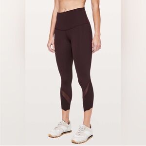 🌼Lululemon Wunder Under Crop II Scallop 23” 7/8 Leggings Plum Shadow size 8
